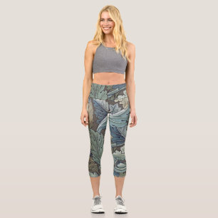 William Morris Acanthus Salbei-Blumen-Blumen-Botan Capri Leggings