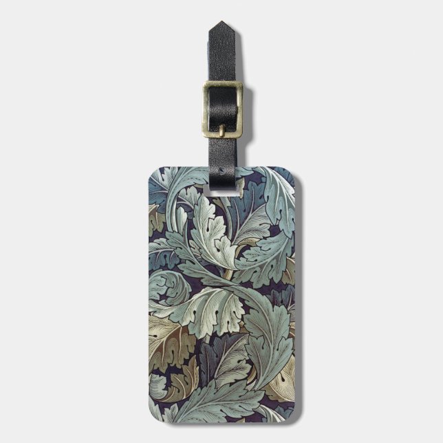 William Morris Acanthus Tapete Blätter Gepäckanhänger (Vorderseite vertikal)