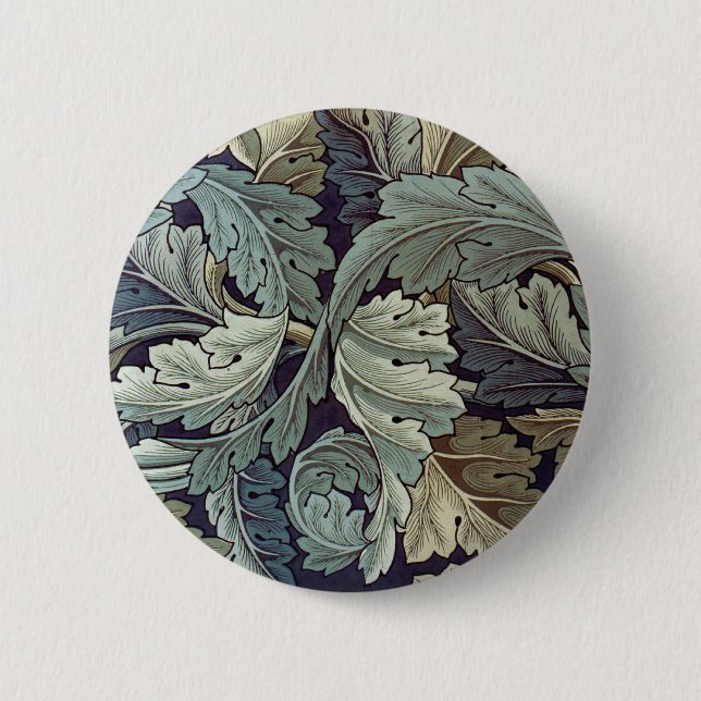 William Morris Acanthus Wallpaper Blätter Button (Vorderseite)