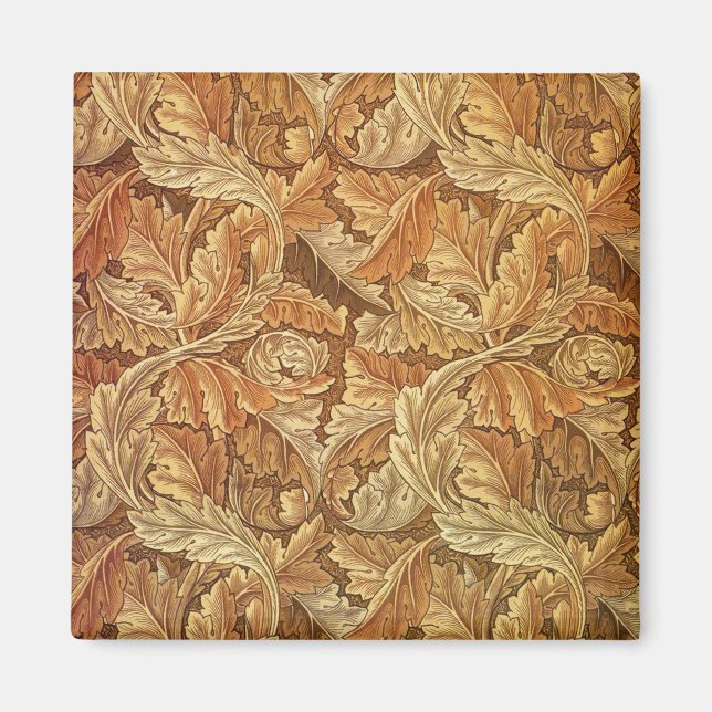 William Morris Acathus Brown Autumn Leaves Magnet (Vorne)