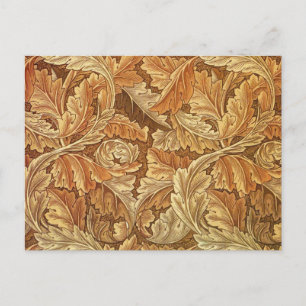 William Morris Akanthus Braun Herbstlaub Postkarte
