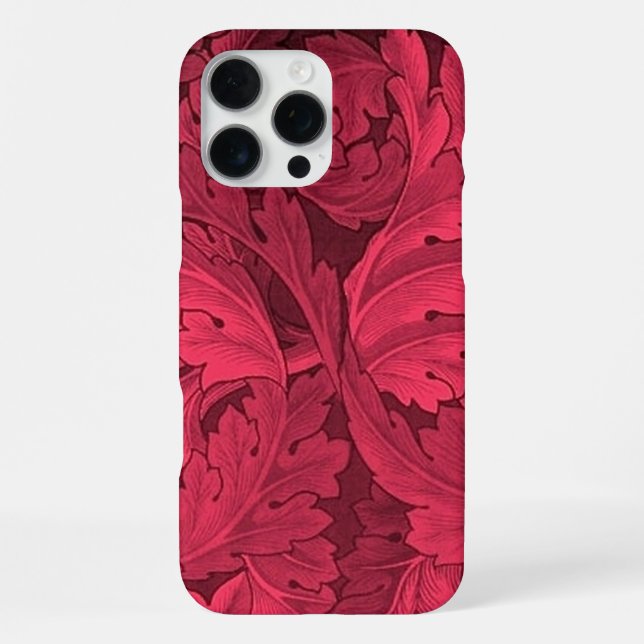 William Morris Akanthus-Muster Rot iPhone Hülle (Rückseite)