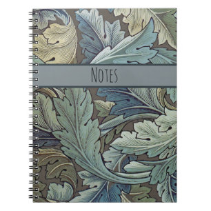 William Morris Akanthus Salbei-Blumen-Blumen- Bota Notizblock