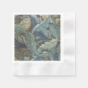 William Morris Akanthus Salbei-Blumen-Blumen Botan Serviette