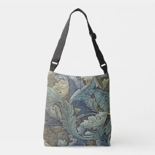 William Morris Akanthus Salbei-Blumen-Blumenmuster Tragetaschen Mit Langen Trägern