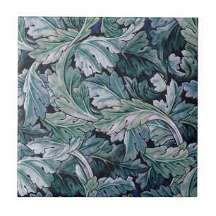 William Morris Akanthusblatt Blau Vintage-Muster Fliese