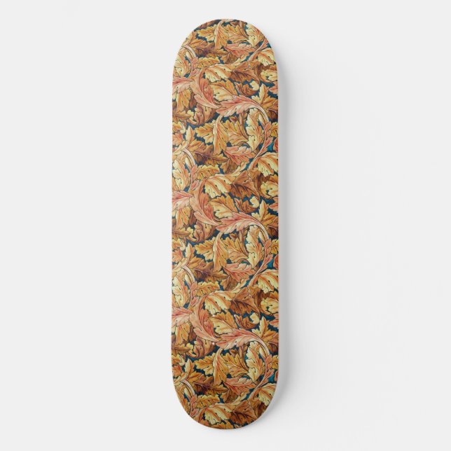 William Morris Akanthusblatt Herbstmuster Skateboard (Vorderseite)
