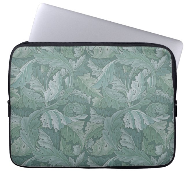 William Morris Akanthusblatt Teal Blau Muster Laptopschutzhülle (Vorderseite)