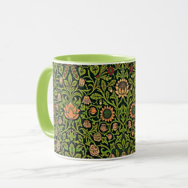 William Morris - Akelei, dunkelgrün, Tasse (Vorderseite Links)
