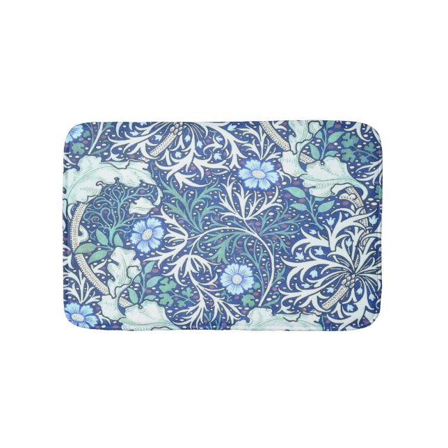William Morris Algen Blaues Muster Badematte (Vorderseite)