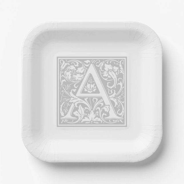 William Morris Alphabet „A“ Pappteller (Vorderseite)