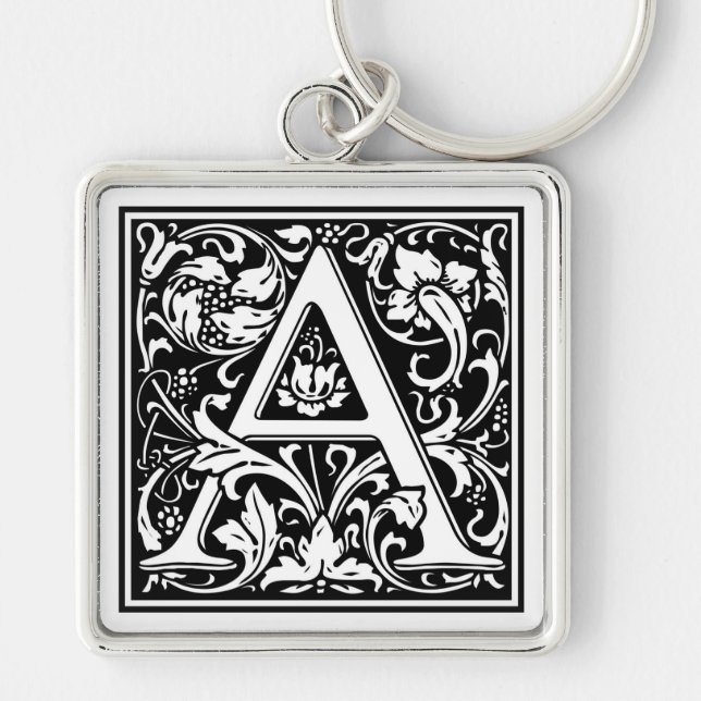 William Morris Alphabet "A" Schlüsselanhänger (Vorne)