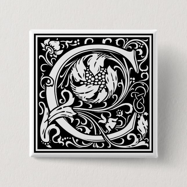William Morris Alphabet "C" Button (Vorderseite)