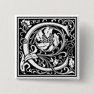 William Morris Alphabet "C" Button