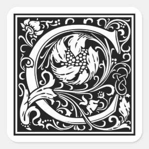 William Morris Alphabet "C" Quadratischer Aufkleber