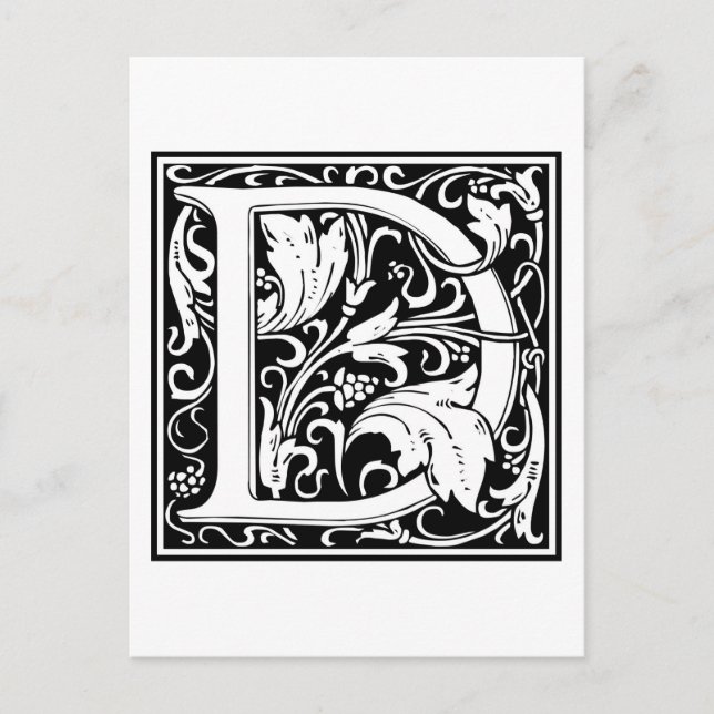 William Morris Alphabet "D" Postkarte (Vorderseite)