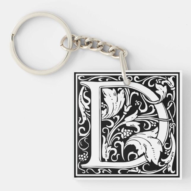 William Morris Alphabet "D" Schlüsselanhänger (Vorderseite)
