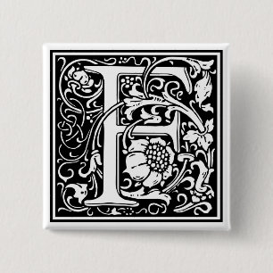 William Morris Alphabet "F" Button