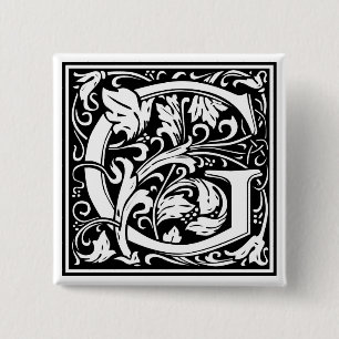 William Morris Alphabet "G" Button