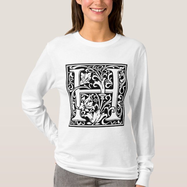 William Morris Alphabet "H" T-Shirt (Vorderseite)