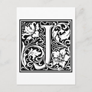 William Morris Alphabet "J" Postkarte