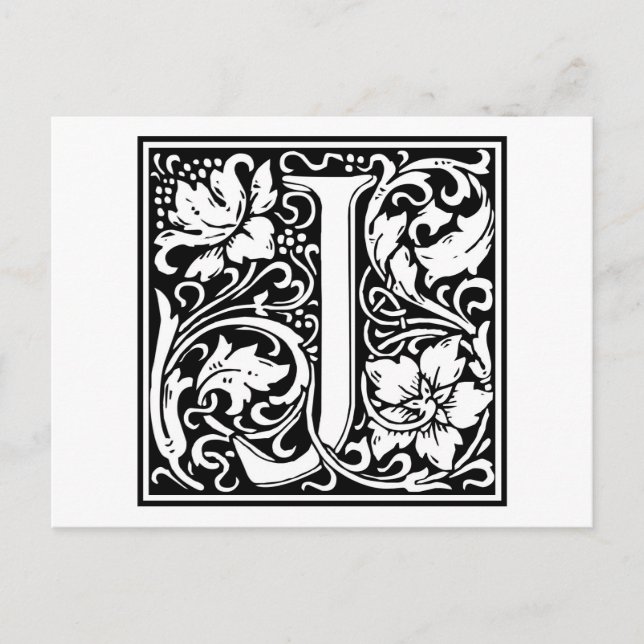 William Morris Alphabet "J" Postkarte (Vorderseite)