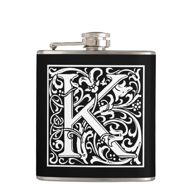 William Morris Alphabet "K" Flachmann (Vorderseite)