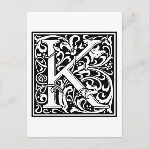 William Morris Alphabet "K" Postkarte