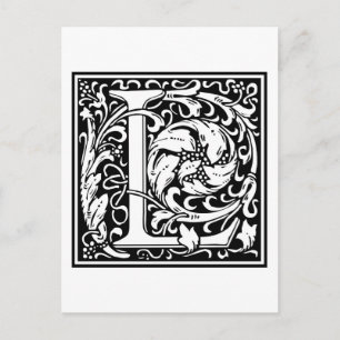 William Morris Alphabet "L" Postkarte