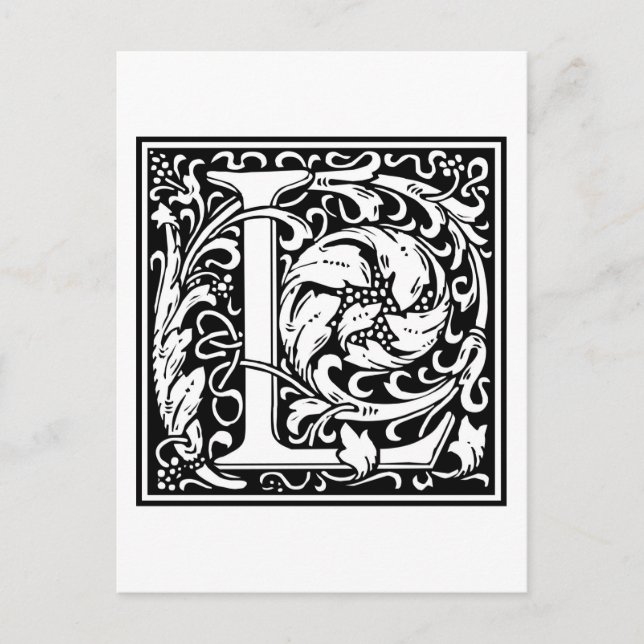 William Morris Alphabet "L" Postkarte (Vorderseite)