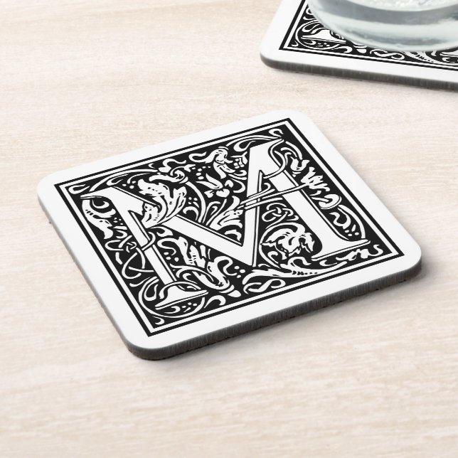 William Morris Alphabet "M" Getränkeuntersetzer (Linke Seite)