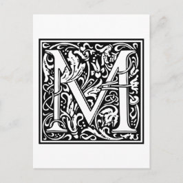 William Morris Alphabet "M" Postkarte