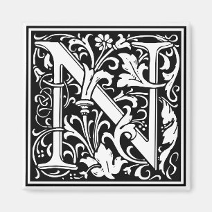 William Morris Alphabet "N" Magnet