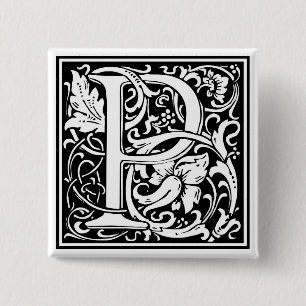 William Morris Alphabet "P" Button