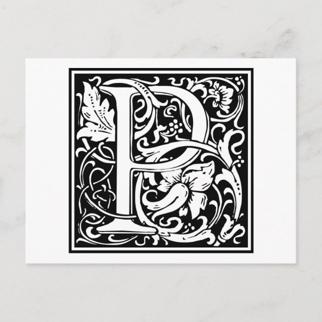 William Morris Alphabet "P" Postkarte (Vorderseite)