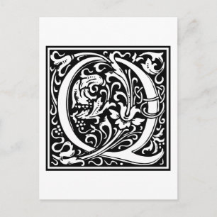 William Morris Alphabet "Q" Postkarte