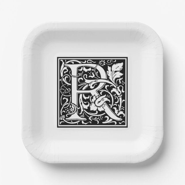 William Morris Alphabet „R“ Pappteller (Vorderseite)