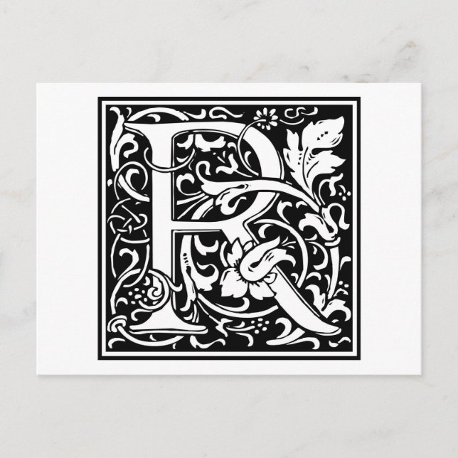 William Morris Alphabet "R" Postkarte (Vorderseite)