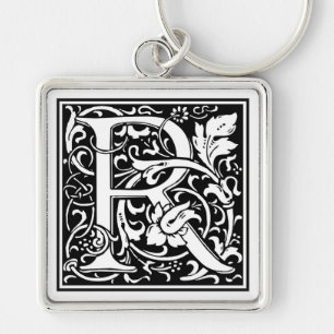 William Morris Alphabet "R" Schlüsselanhänger