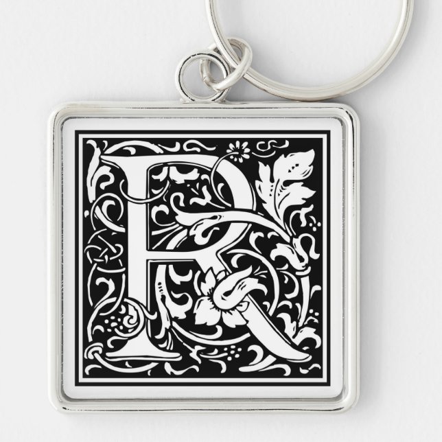 William Morris Alphabet "R" Schlüsselanhänger (Vorne)