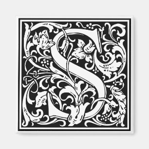 William Morris Alphabet "S" Magnet