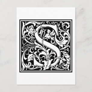 William Morris Alphabet "S" Postkarte
