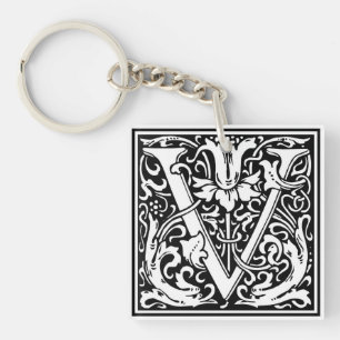 William Morris Alphabet "V" Schlüsselanhänger