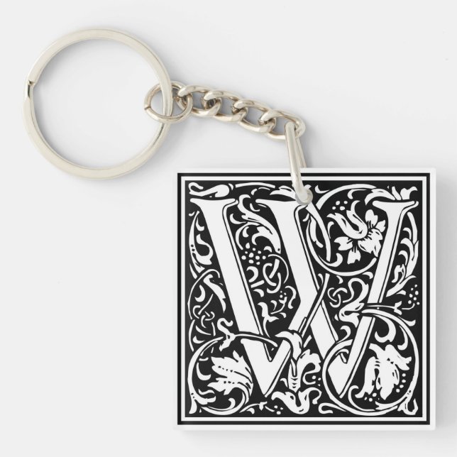 William Morris Alphabet "W" Schlüsselanhänger (Vorderseite)