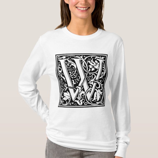 William Morris Alphabet "W" T-Shirt (Vorderseite)