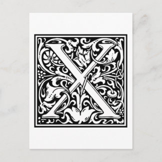 William Morris Alphabet "X" Postkarte