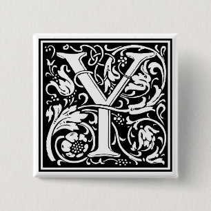 William Morris Alphabet "Y" Button