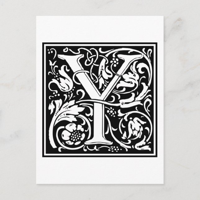 William Morris Alphabet "Y" Postkarte (Vorderseite)