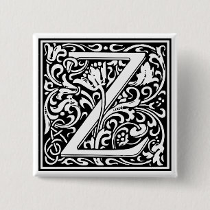 William Morris Alphabet "Z" Button