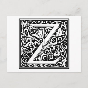 William Morris Alphabet "Z" Postkarte